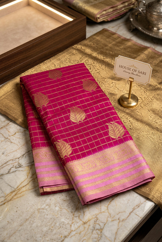 Georgette Double Zari Weaving Saree with Rich Contrast Pallu & Blouse