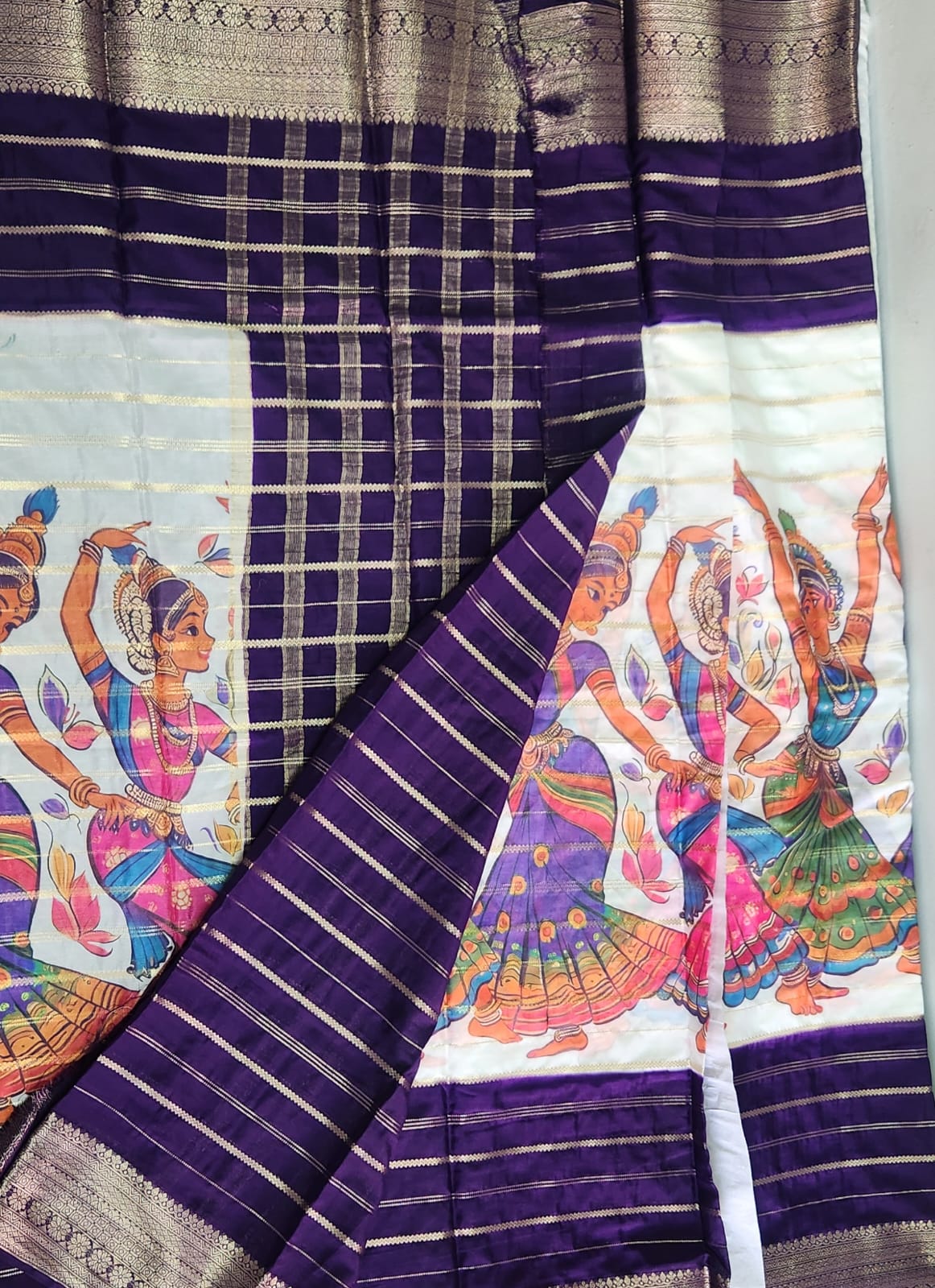 Kathakalli Premium Crepe Saree with Grand Bentex Border
