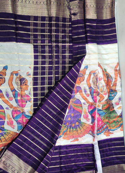 Kathakalli Premium Crepe Saree with Grand Bentex Border