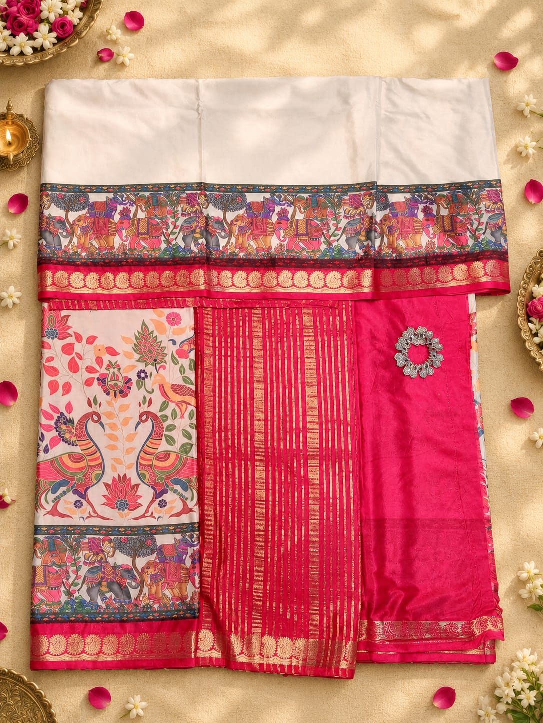 Crepe Printed Saree with Rich Color Combination