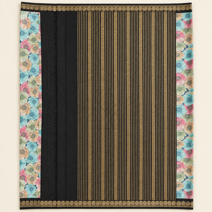 Polished checked pallu detail
